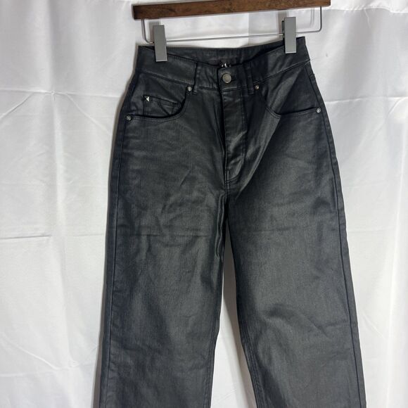 Empyre Size 0 Woman’s Tori Coated Black Jeans Loose Fit NWT - Picture 6 of 9